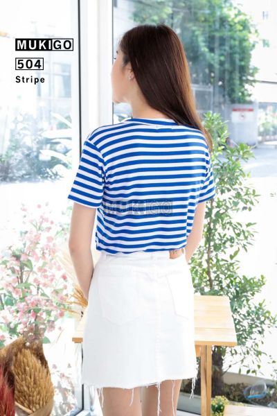 Basic V Tee - Stripe - No.504-ST