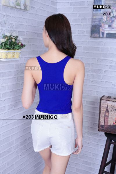 Racer Back Crop Top - No.203 - Blue