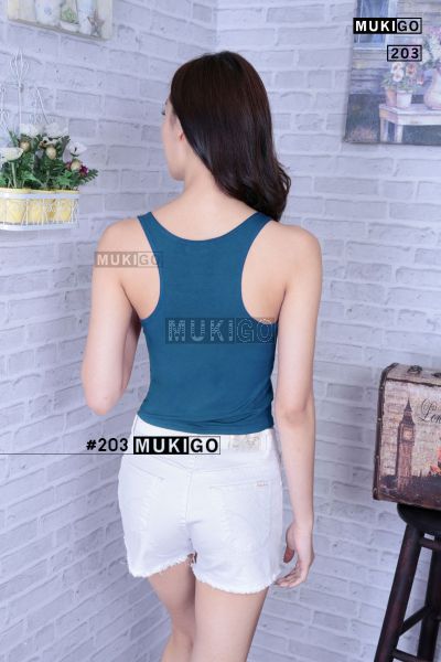 Racer Back Crop Top - No.203 - Deep Blue Sea