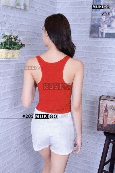 Racer Back Crop Top - No.203 - Red