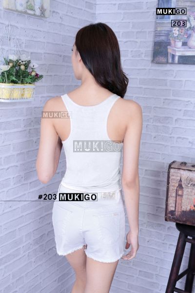 Racer Back Crop Top - No.203 - White