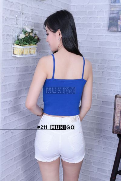 Spaghetti Crop Top - No.211 - Blue