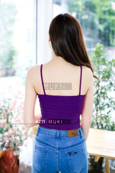 Spaghetti Crop Top - No.211 - Dark Violet