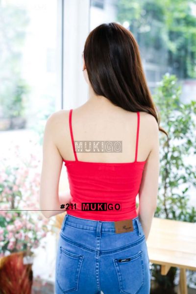 Spaghetti Crop Top - No.211 - Red
