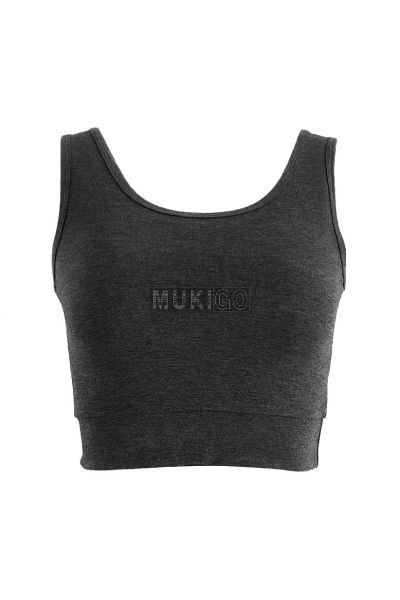 Active Crop Top - Dark Denim Gray