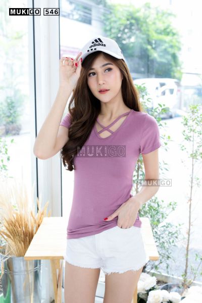 X Criss Cross Front Tee - No.546