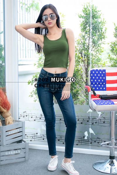 Basic Crop Top - No.202 - Army Green Soldier