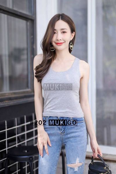 Basic Crop Top - No.202 - Light Denim Gray