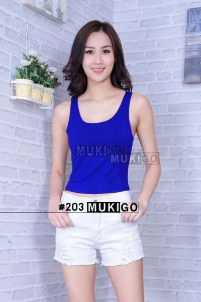 Racer Back Crop Top - No.203 - Blue
