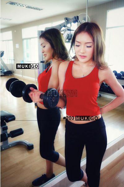 Racer Back Crop Top - No.203 - Red