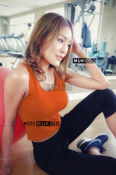 Racer Back Crop Top - No.203 - OrangeBrick