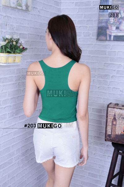Racer Back Crop Top - No.203 - Green Mint (Emerald)