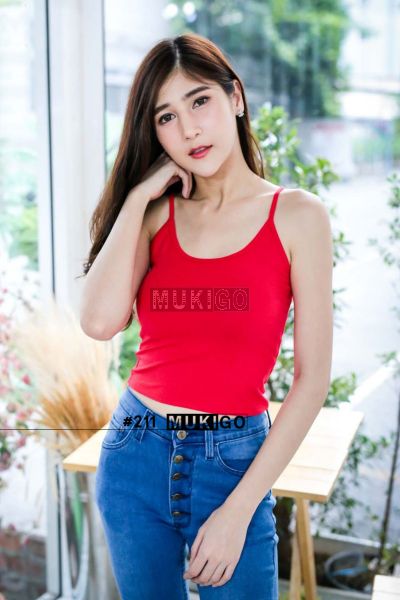Spaghetti Crop Top - No.211 - Red