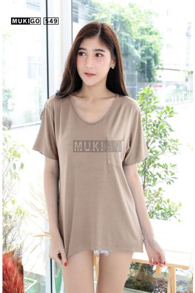 Oversized V Tee with Pocket (Round bottom shaped)-Ovaltine-026
