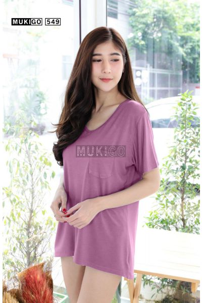 Oversized V Tee with Pocket (Round bottom shaped)-Khapi-023