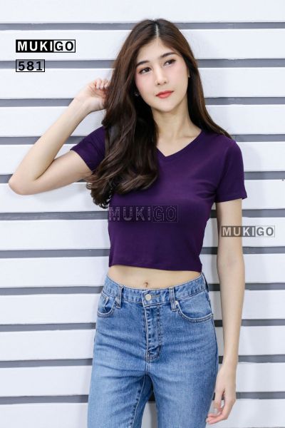 V Crop Tee - No.581