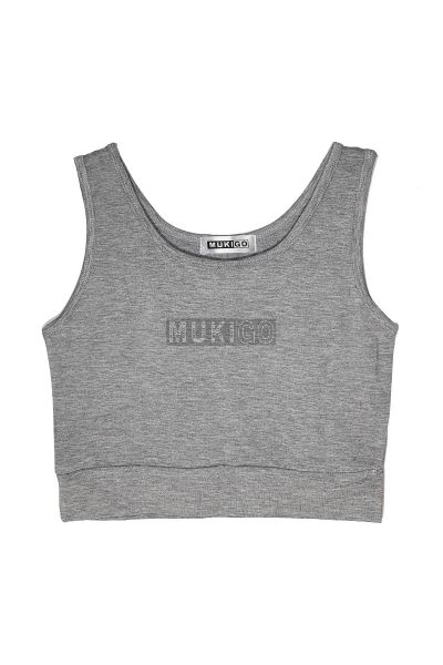 Active Crop Top - Light Denim Gray